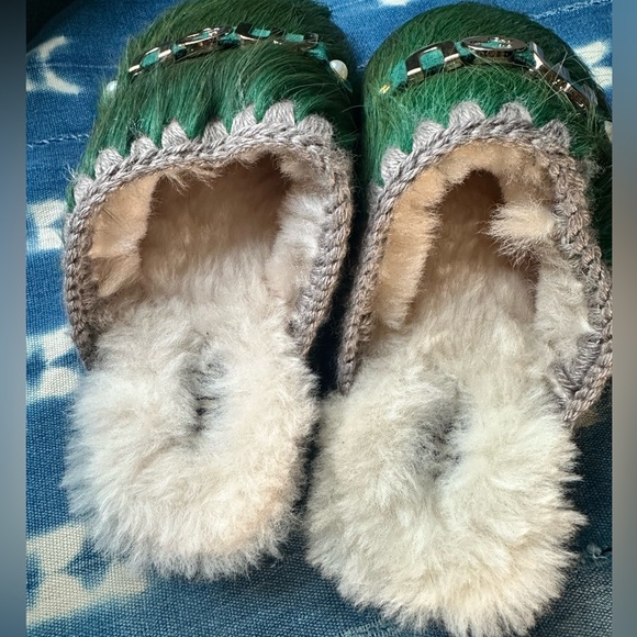 Mou Mou Sheepskin Fur Slide Slippers - Picture 2 of 5